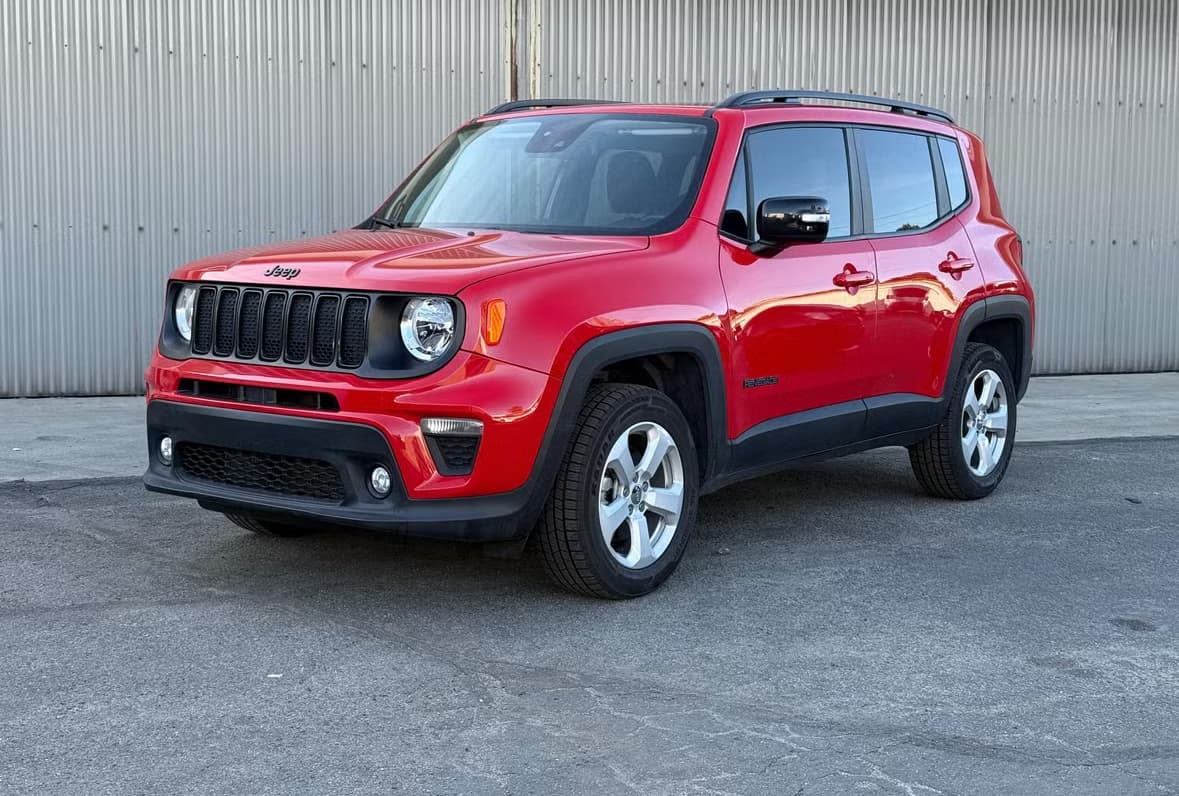 Red Jeep Renegade rental car