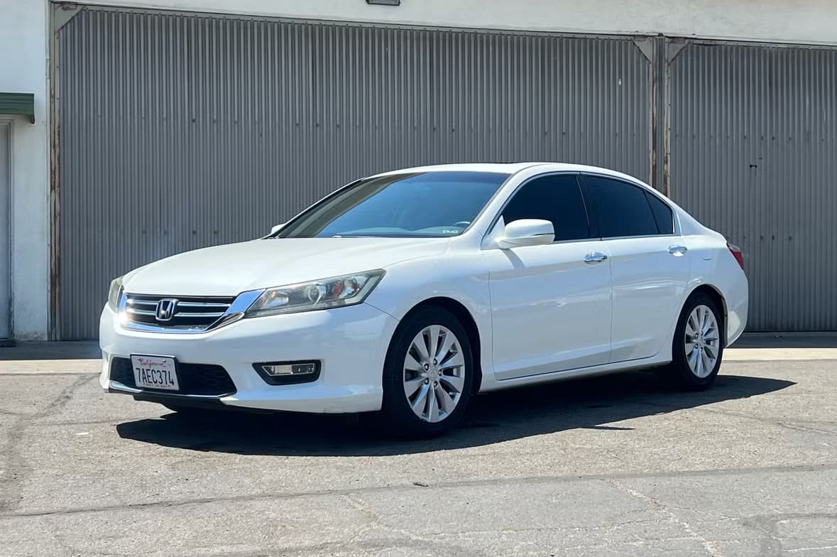 White Honda Accord rental car