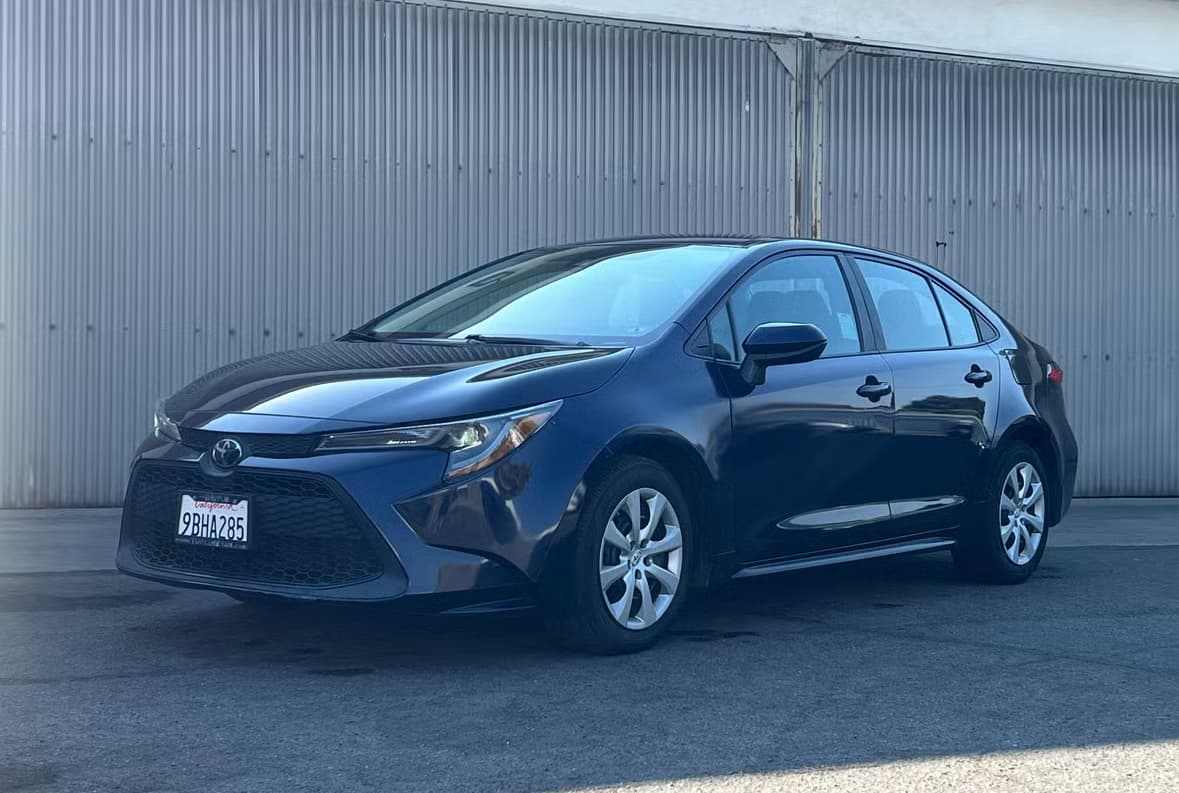 Black Toyota Corolla rental car