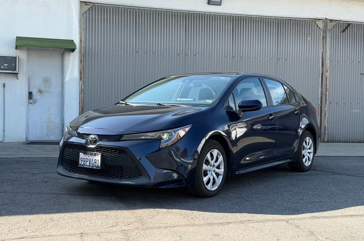 Black Toyota Corolla rental car